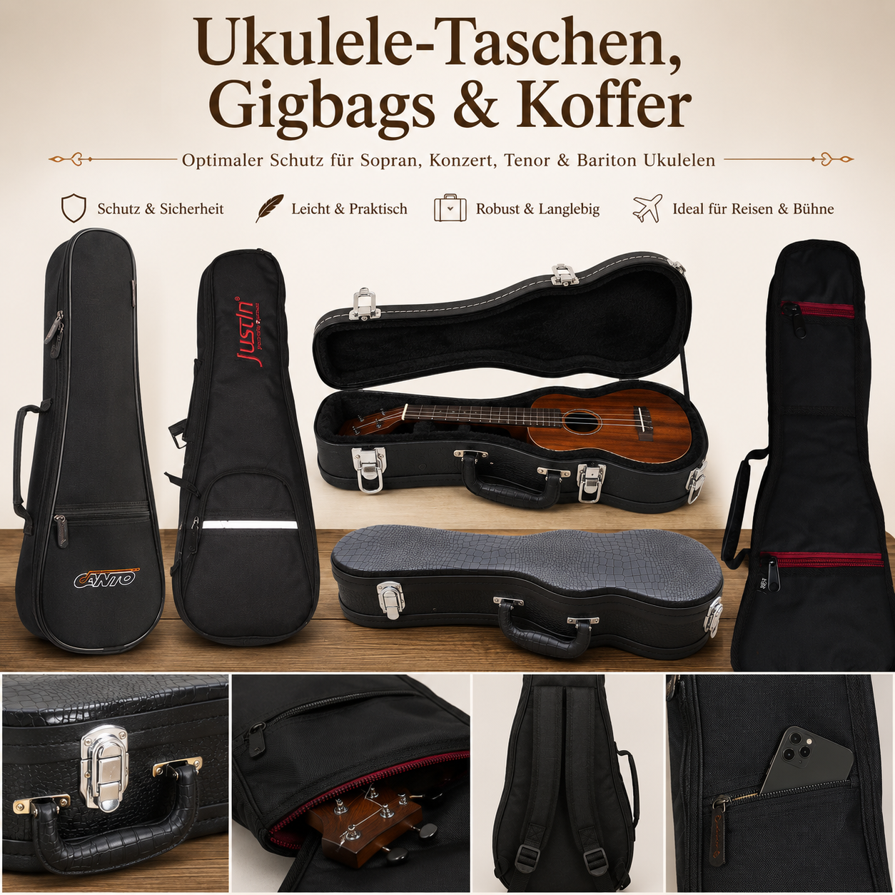 Orientmusikhaus Berlin präsentiert orientalische Musikinstrumente aus der ganzen Welt zur günstigen Konditionen sowohl  Taschen & Case für Ukulele Gigbag , bequem online bestellen